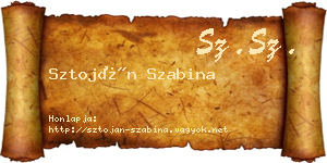 Sztoján Szabina névjegykártya