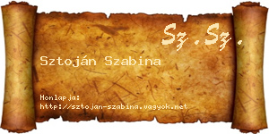 Sztoján Szabina névjegykártya